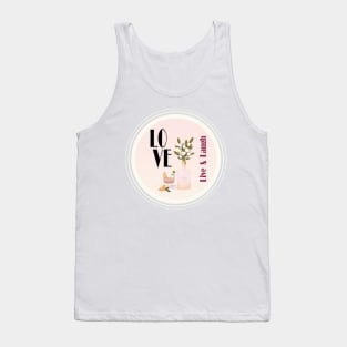 Love, live & laugh | Pink Romantic Love Illustration Tank Top